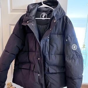 Mens Black Save The Duck Parka L
